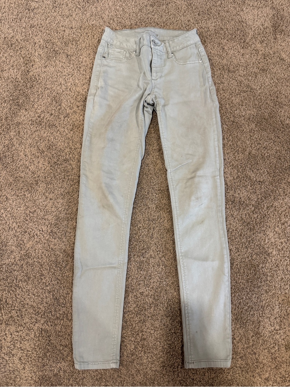 Maurices Light Gray/green Skinny Jeans